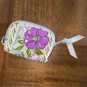 Vera Bradley Silver and Pink wallet/ID holder